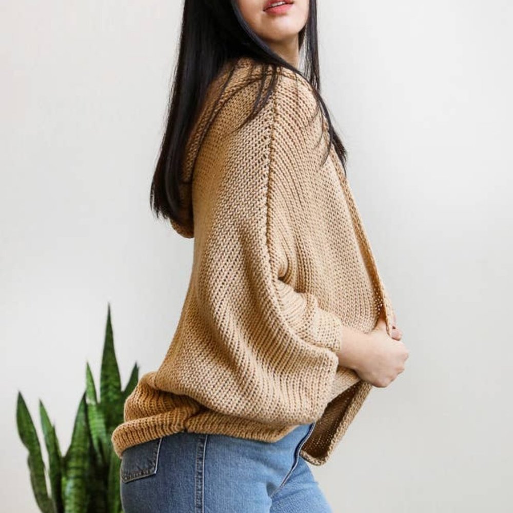 Cozy Nights Hooded Rib Knit Cardigan MOCHA - Picture 3 of 6